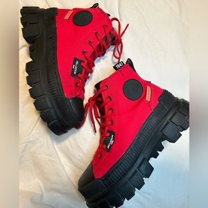 Palladium red boots